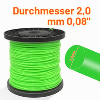 Fir universal pentru motocoasă Zeqeey din nailon, 2 mm x 150 m, fir pentru trimmer, 0,08 inch, sfoară din nailon 2