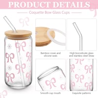Zernblend üvegpohár 16oz tetővel és szívószállal, rózsaszín, esztétikus szett 3