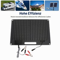 Prenosný solárny panel Zerodis 100W s 2 USB výstupmi, rýchlonabíjaním, pre 12V 24V powerbanky, telefóny, notebooky, karavany a vonkajšie použitie, 41x28 cm 5