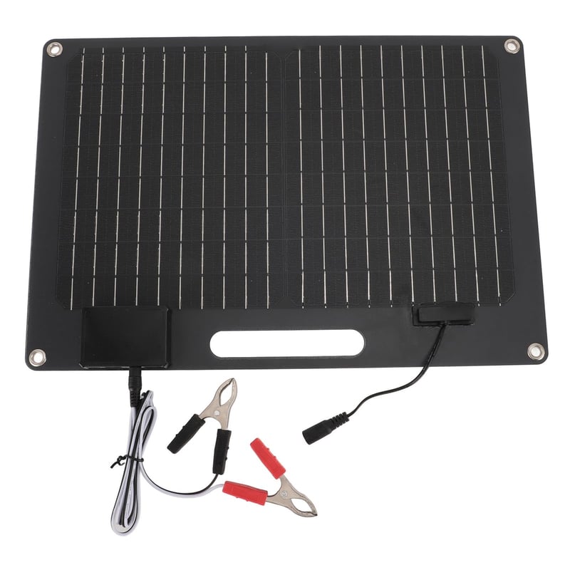 Prenosný solárny panel Zerodis 100W s 2 USB výstupmi, rýchlonabíjaním, pre 12V 24V powerbanky, telefóny, notebooky, karavany a vonkajšie použitie, 41x28 cm