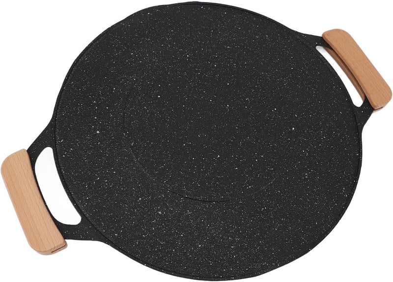 Zerodis BBQ Grillpan Kerek Griddle Tapadásmentes Vas Kemping 50cm