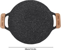 Zerodis BBQ Grillpan Kerek Griddle Tapadásmentes Vas Kemping 50cm 8