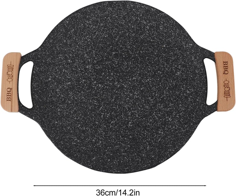 Zerodis BBQ Grillpan Kerek Griddle Tapadásmentes Vas Kemping 50cm