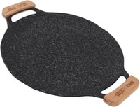Zerodis BBQ Grillpan Kerek Griddle Tapadásmentes Vas Kemping 50cm 5