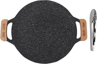Zerodis BBQ Grillpan Kerek Griddle Tapadásmentes Vas Kemping 50cm 6