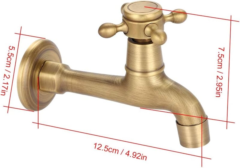Zerodis G1/2 Fali Vintage Sárgaréz Csaptelep Konyhai Mosogatóhoz Felmosómedencéhez Bronz Színű Hosszú Kifolyóval