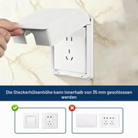 Zescyha Capac Impermeabil pentru Priză Tip 86, Protecție Autoadezivă pentru Prize de Exterior, Protecție împotriva Stropirii pentru Baie, Bucătărie și Balcon, Alb 5