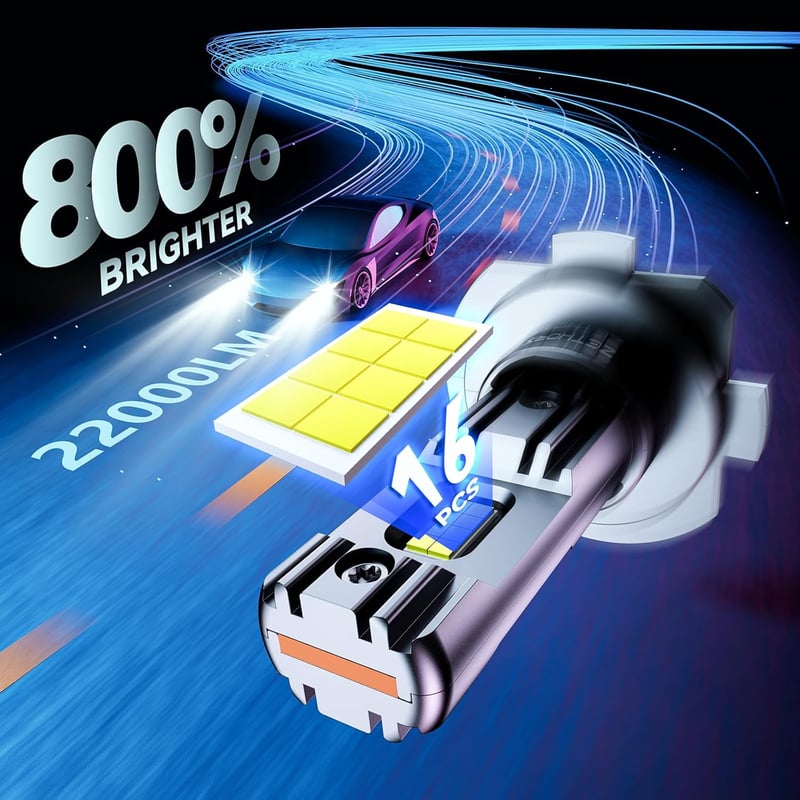 Zethors H7 LED fényszóró izzó 100W 22000LM 6000K xenon fehér 2db