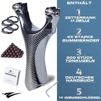 Zetterrank Zwille Csigás Csúzli Szett 200 Agyaggöllel és Gumiszalaggal 6