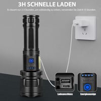 ZEUSFIRE LED Újratölthető Lámpa 2db 100000 Lumen Vízálló Taktikai Zseblámpa 5