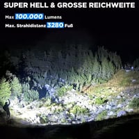 ZEUSFIRE LED Újratölthető Lámpa 2db 100000 Lumen Vízálló Taktikai Zseblámpa 2