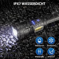 ZEUSFIRE LED Újratölthető Lámpa 2db 100000 Lumen Vízálló Taktikai Zseblámpa 7