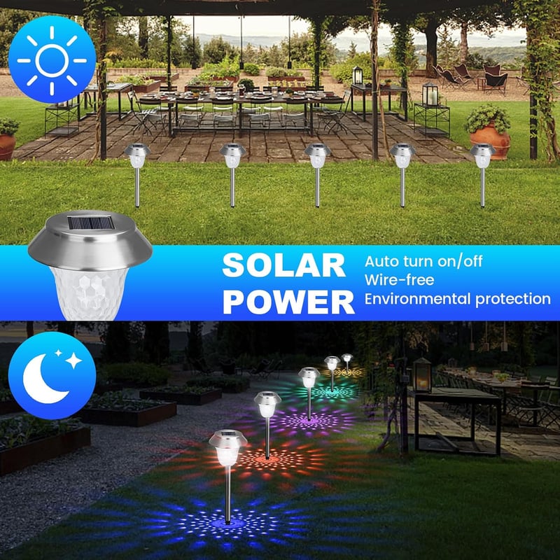 ZEWETO 8 darabos LED szolár kerti lámpa, IP65 vízálló, 2 módú, 10 órás üzemidő