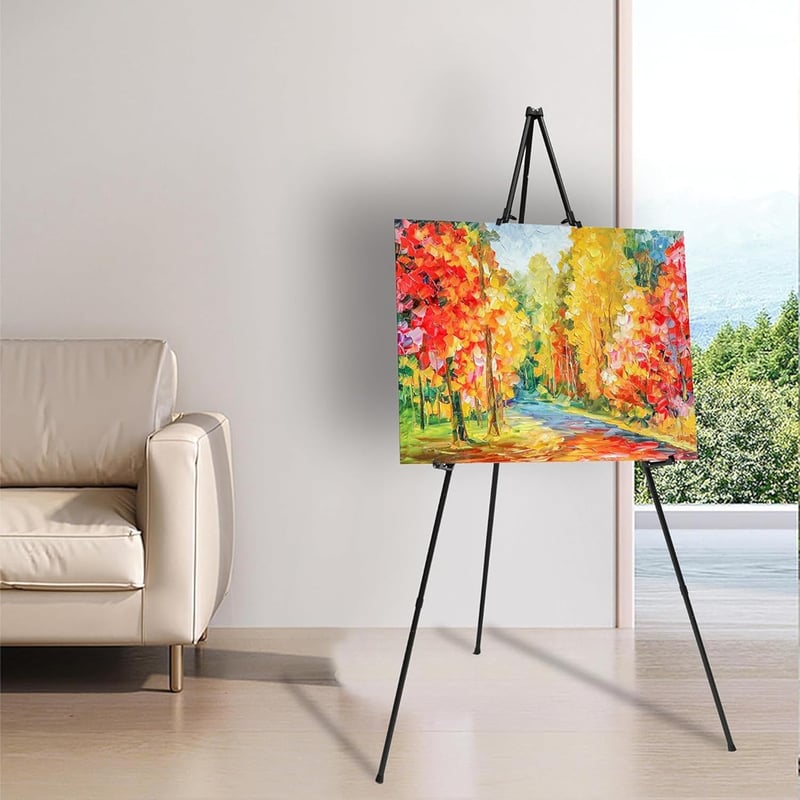 ZEXUPORIUM 160 cm-es Festőállvány Tripod Eszel Fekete Esküvői Plakát Vászon Állvány