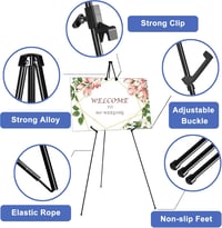 ZEXUPORIUM 160 cm-es Festőállvány Tripod Eszel Fekete Esküvői Plakát Vászon Állvány 3