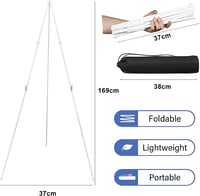 ZEXUPORIUM 160 cm Festőállvány Tripod Esküvői Plakátkiállító Fehér Vászonállvány 2