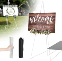 ZEXUPORIUM 160 cm Festőállvány Tripod Esküvői Plakátkiállító Fehér Vászonállvány 1