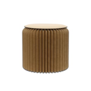 ZEYGC sklopivi tabure od papira u obliku saća s jastukom - smeđi - 15,5x15,5x31,8 cm