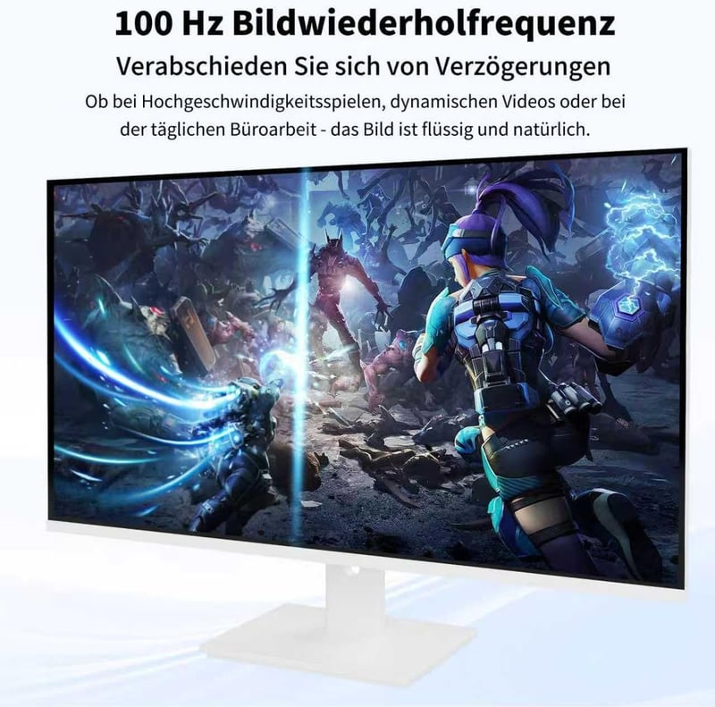 ZFTVNIE 27 hüvelykes érintőképernyős 2K játék monitor IPS 10 pontos érintéssel 100Hz QHD 2560x1440 HDMI VGA USB-C beépített hangszóró fehér