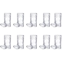 Pahare în formă de cizmă de cowboy ZGDEIWGF, 10 bucăți, pahare transparente din plastic pentru bere, amuzante, decor mini pentru petreceri cowboy 1