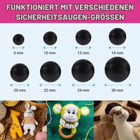 ZGDYi Clește pentru ochi de siguranță pentru păpuși amigurumi, 5-30 mm, instrument ergonomic pentru aplicarea ochilor de siguranță, pentru jucării croșetate, albastru 3