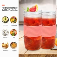 Pahar pentru Bubble Tea ZgoEC cu pai și capac, 710 ml (24 oz), set de 2 bucăți, set pahare pentru băuturi 6