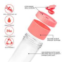 Pahar pentru Bubble Tea ZgoEC cu pai și capac, 710 ml (24 oz), set de 2 bucăți, set pahare pentru băuturi 3