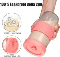 Pahar pentru Bubble Tea ZgoEC cu pai și capac, 710 ml (24 oz), set de 2 bucăți, set pahare pentru băuturi 4