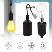 ZHIQIN E27 objímka čierna 6 ks, náhradná objímka s káblom 4A 250V max. 60W, stropná montážna koncovka 4