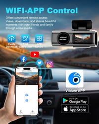 zhiroad 4K WiFi Autós Menetrögzítő Kamera 64GB SD Kártyával, 1.47" IPS Kijelző, 170° Széles Látószög, Éjjellátó, Parkoló Mód - 4K Front 3