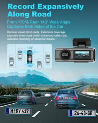 zhiroad Autós Menetrögzítő Kamera 4K Elöl Hátul, WiFi Dash Cam Parkolás Figyelő, 64GB SD Kártya, Éjjellátó, 170°+140° Látószög 6