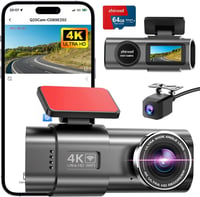 zhiroad Autós Menetrögzítő Kamera 4K Elöl Hátul, WiFi Dash Cam Parkolás Figyelő, 64GB SD Kártya, Éjjellátó, 170°+140° Látószög 1