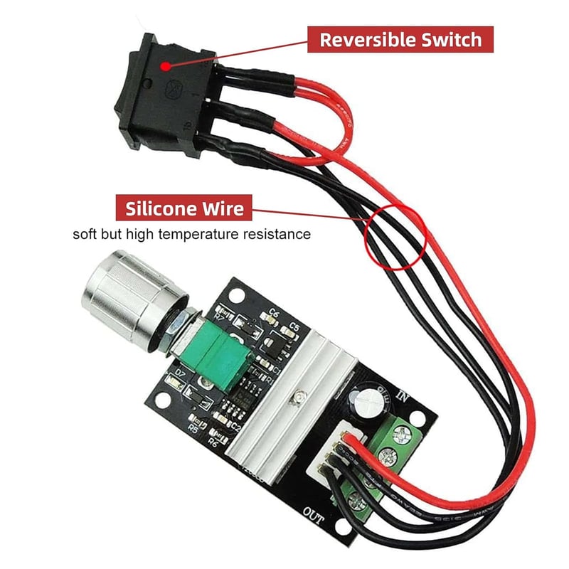 ZHITING 6V-28V 3A 80W PWM Motor Speed Controller Forgatásirányt Váltó