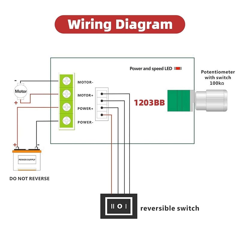 ZHITING 6V-28V 3A 80W PWM Motor Speed Controller Forgatásirányt Váltó