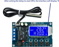 ZHITING Digitális Hőmérséklet Szabályozó Vezérlő DC 6-30V Termosztát Kapcsoló Vízálló Szenzorral Kék 4