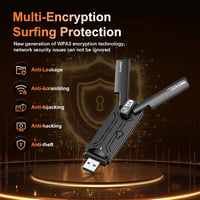 ZHITING WiFi 6E USB WLAN adapter PC-hez, AXE5400 tri-band 6GHz/5GHz/2.4GHz, WPA3 titkosítás 6