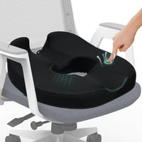 ZHOOGE Ortopédikus Ülőpárna Coccyx Fánk Alakú Memóriahabos Fekete Nagy 1