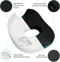 ZHOOGE Ortopédikus Ülőpárna Coccyx Fánk Alakú Memóriahabos Fekete Nagy 3