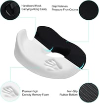 ZHOOGE fánk alakú memóriahabos coccyx ülőpárna - fekete, standard méret 3