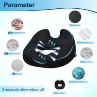 ZHOOGE fánk alakú memóriahabos coccyx ülőpárna - fekete, standard méret 4
