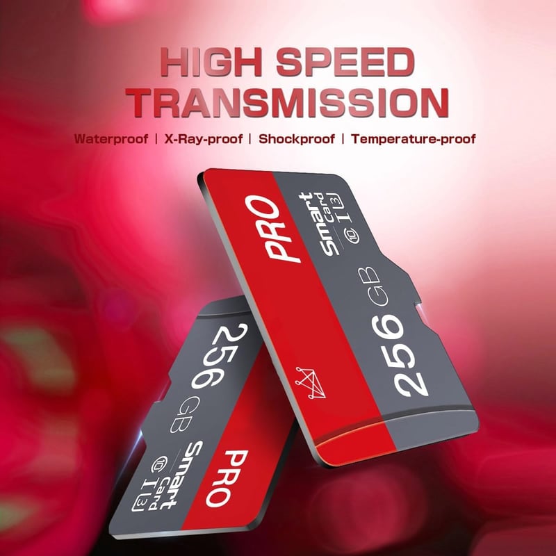 ZHSWEN 256GB Micro SD kártya Class 10 2db adapter nélkül okostelefonhoz kamerához