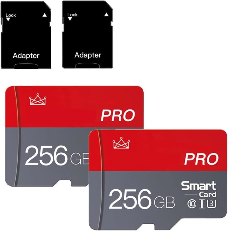 ZHSWEN 256GB Micro SD kártya Class 10 2db adapter nélkül okostelefonhoz kamerához