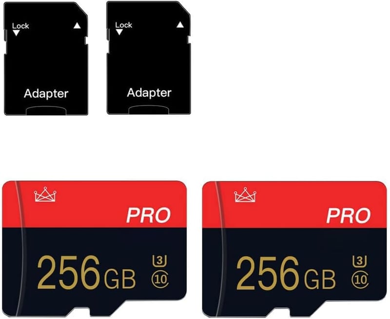 ZHSWEN 256GB Micro SD kártya Class 10 2db adapter nélkül okostelefonhoz kamerához