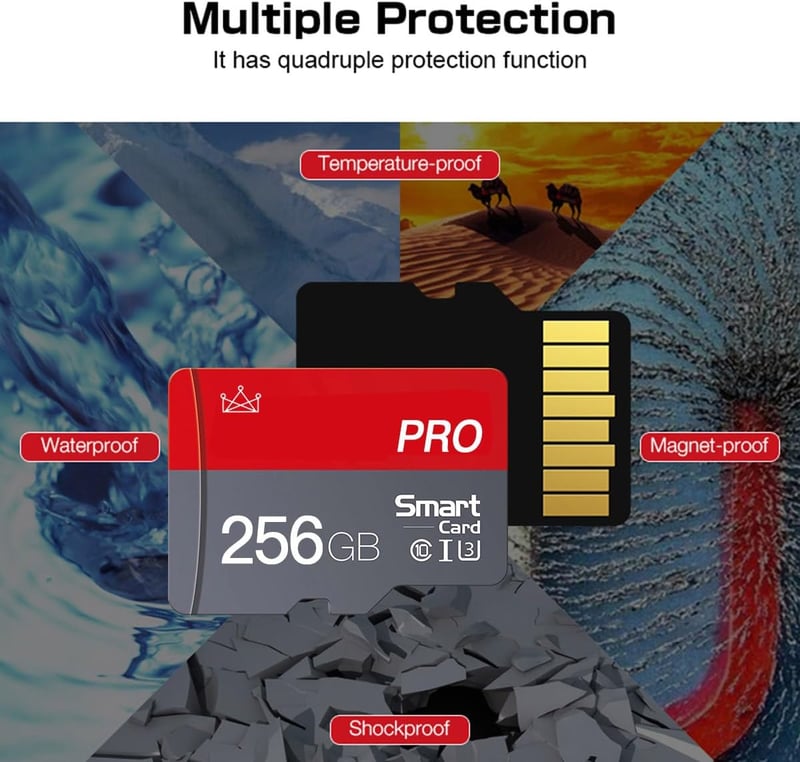 ZHSWEN 256GB Micro SD kártya Class 10 2db adapter nélkül okostelefonhoz kamerához