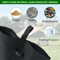 ZHSX Nehéz Homokzsák Szett 4db - Kerti Pavilonhoz, Napernyőhöz, Trambulinhoz - Vízálló Fekete Műanyag Súlyzsák Kültéri Rögzítéshez 7