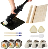 ZHTLTHZ Sushi Készítő Szett Bazooka Tekerővel Bambusz Szőnyeggel és Formákkal 1