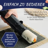 ZHTLTHZ Sushi Készítő Szett Bazooka Tekerővel Bambusz Szőnyeggel és Formákkal 4