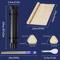 ZHTLTHZ Sushi Készítő Szett Bazooka Tekerővel Bambusz Szőnyeggel és Formákkal 2