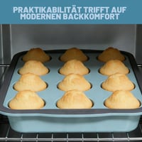 ZHUDALA Silikónová forma na 12 muffinov s kovovým rámom – nepriľnavá, bez BPA, na pečenie cupcakov, brownies a pudingov, bielo-čierna, 12 ks 6