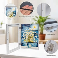 Set 2 rame foto pentru copii ZHUDALA A4, alb - Ramă cu deschidere frontală, ideală pentru desene și creații artistice copii 3